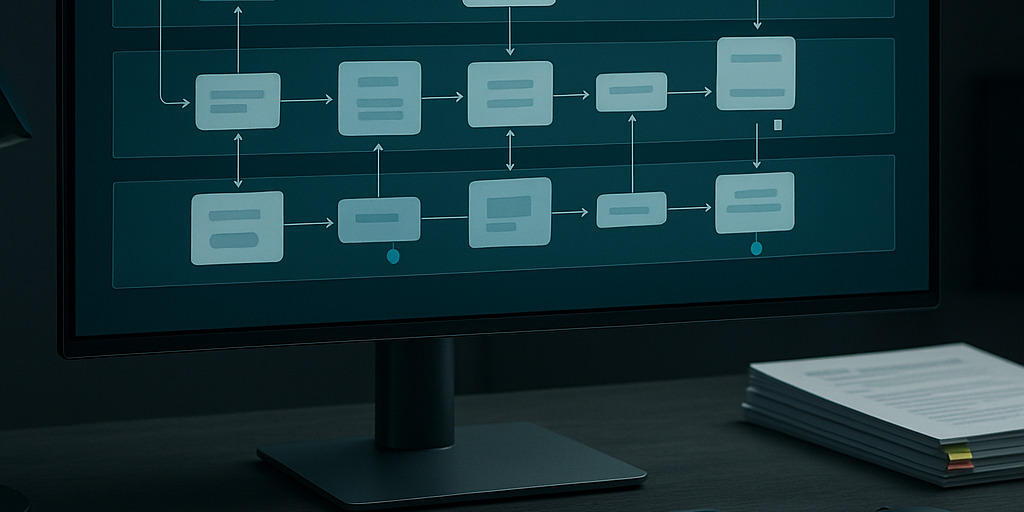 AI generovaná redakční ilustrace k článku: AWS ukazuje asistenta pro pojistné události s citacemi